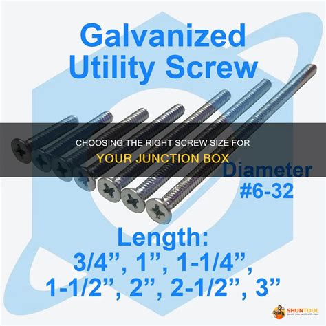 junction box thread size|junction box screw size chart.